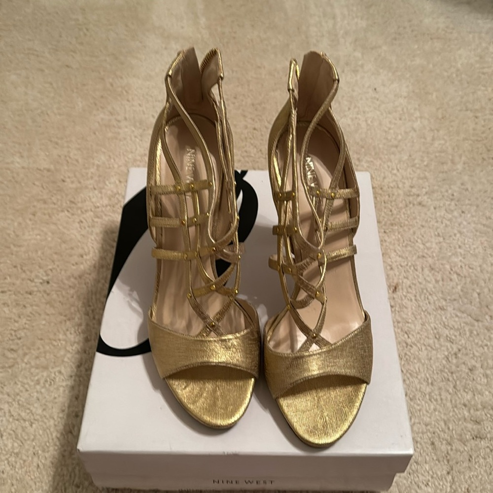 Gold High Heel Sandal
